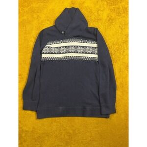 The Place Boys Navy Snowflake Shawl Collar Sweater Size XXL